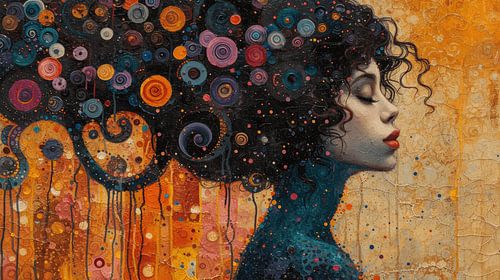 Colourful portrait inspired by Klimt and 