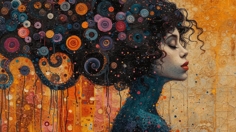 Colourful portrait inspired by Klimt and  by Studio Allee