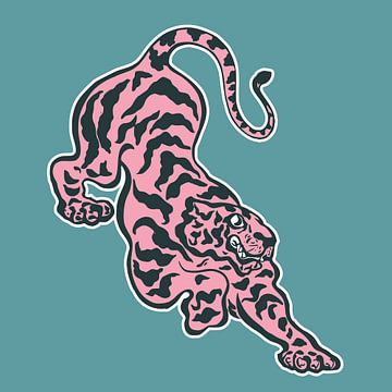 Pink Tiger von Mad Dog Art
