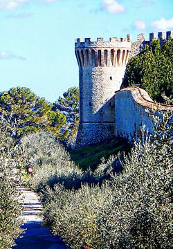 Een toren bij La Rocca Castiglione Del Lago van Dorothy Berry-Lound