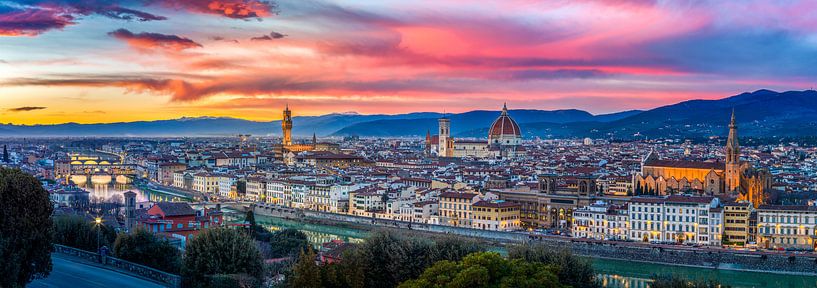 Panorama de Florence au coucher du soleil (2019) par Teun Ruijters
