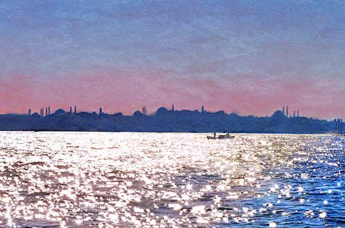 Zicht op Istanboel van Bosporus