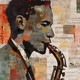 Saxofoonspeler van Digital Art Nederland