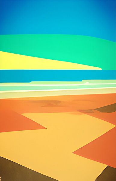 Abstrakte Küstenlinie Domburg von Niek Traas