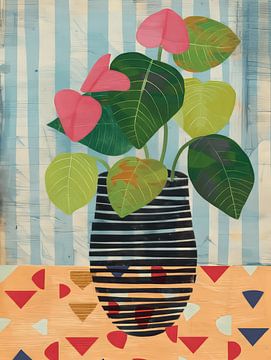 Cheerful illustration of a plant in a pot by Studio Allee