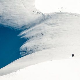 Alpinisten in de Vallee Blanche
