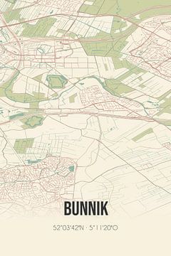 Vintage landkaart van Bunnik (Utrecht) van Rezona