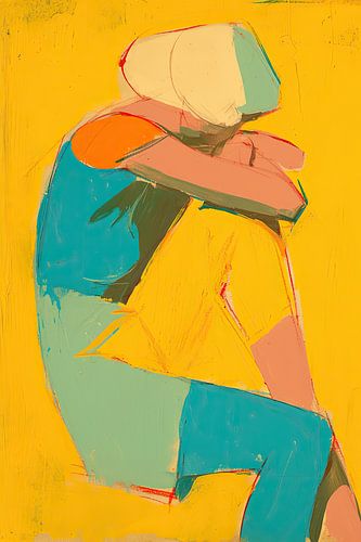 Abstract Portret | Serene Moment in Yellow