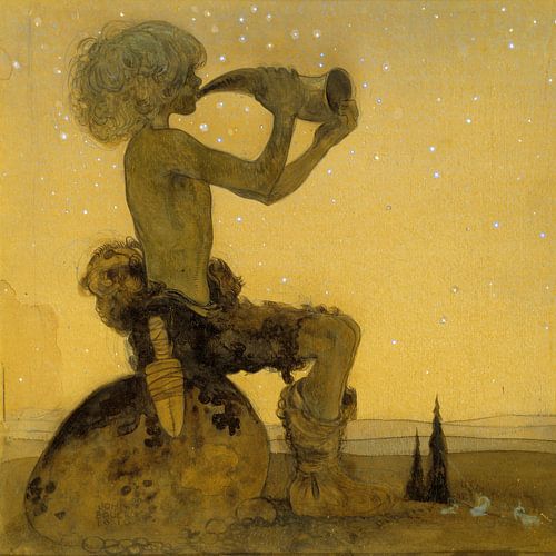 John Bauer - Vill Vallareman (a fairy shepherd) (1910) by Peter Balan