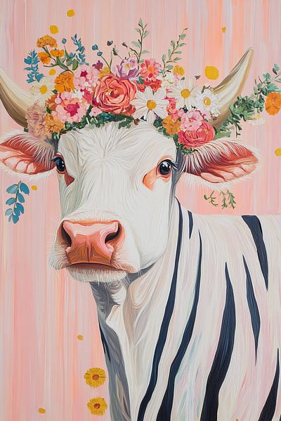 Cow Flower Crown by Wonderful Art