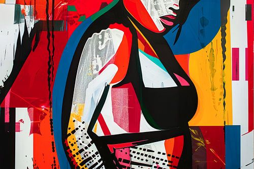 abstract digitaal portret vrouw