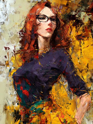 Portrait d'une rousse sûre d'elle sur Frank Heinz