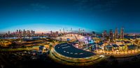 London skyline panorama at blue hour