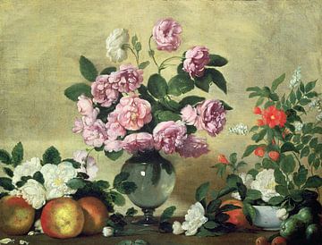 Bernardo Strozzi,Bloemen en fruit