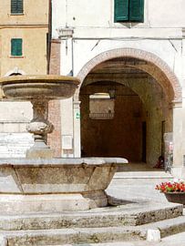 Fountain Main Square Cetona Tuscany by Dorothy Berry-Lound