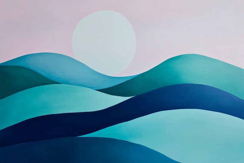 Sanfte Wellen unter dem Mondlicht von Poster Art Shop