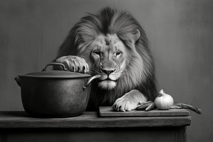 Löwe am Kochen von Poster Art Shop