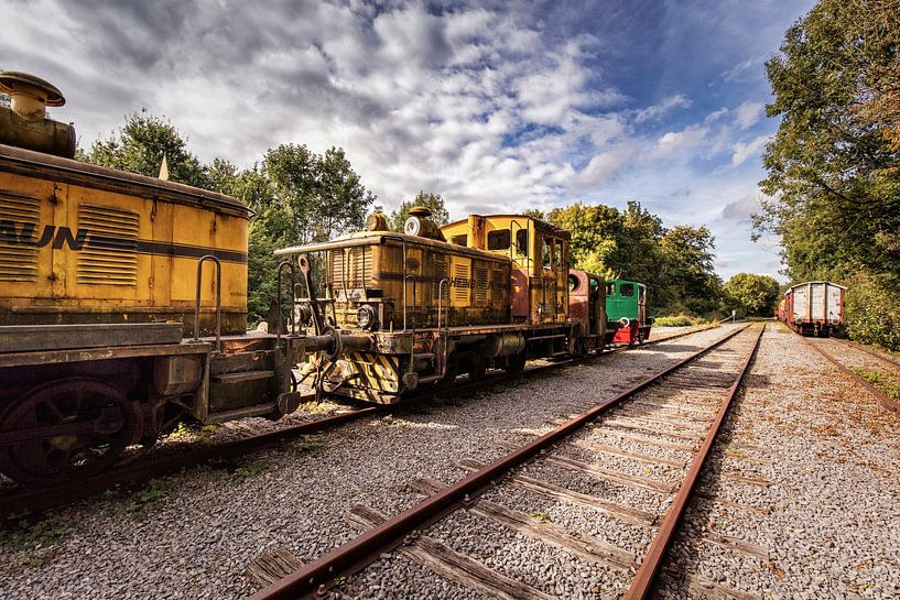 Diesellocs bij Station Hombourg van Rob Boon