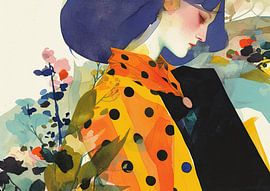 Elegante Blüte Silhouette von Blickfänger Gemälde