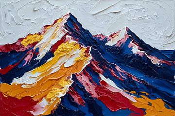 Abstract berglandschap met dynamische kleuren van Art & Soul Creations