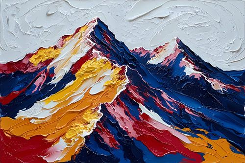Abstract berglandschap met dynamische kleuren