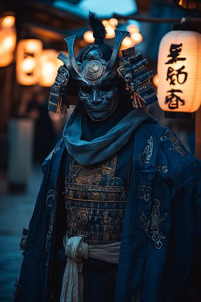 Samoerai in traditionele kleding van Poster Art Shop