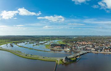 Vecht river high water level flooding at Dalfsen seen from above by Sjoerd van der Wal