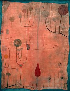 Paul Klee.Früchte auf rotem Grund