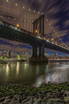 New York Skyline - Manhattan Bridge and Brooklyn Bridge 2016 (1) van Tux Photography