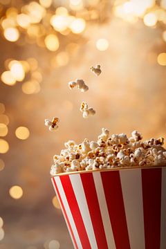 Popcorn contrasts against a sparkling background by Poster Art Shop
