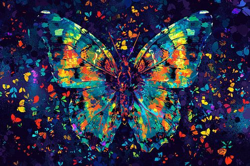 Kleurrijke abstracte vlinder kunstontwerp