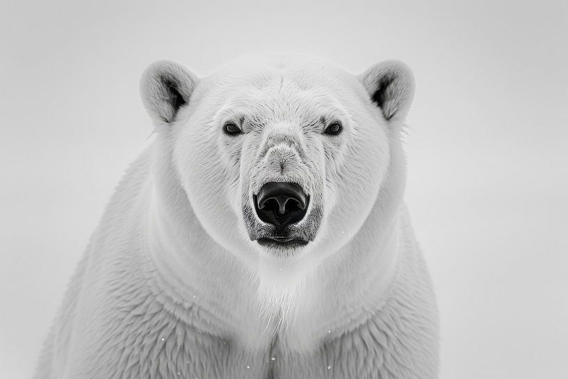 Polar bear - black and white photography for Arctic lovers by Poster Art Shop