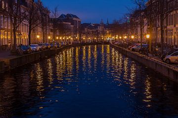 Leidse gracht bij nacht van Richard de Ruijter