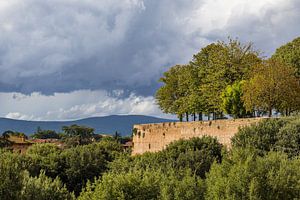Vue sur les remparts de Sienne en Italie sur Rico Ködder
