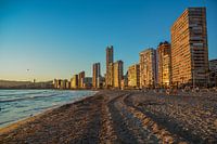 Zonsondergang in het bekende Benidorm