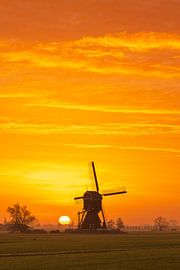 The Weteringen mill before and after sunrise