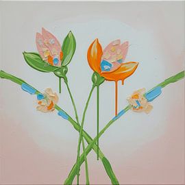 Frühlingsgefühle! Abstrakte Tulpen in frischen Farben