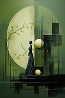 The Essence of Abstract Olive Green