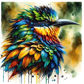 Vibrant Tropical Bird Portrait by Chromatic Fusion Studio
