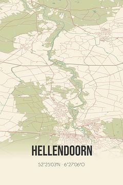 Vintage landkaart van Hellendoorn (Overijssel) van Rezona