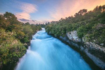 New Zealand Huka Falls in Taupo by Jean Claude Castor