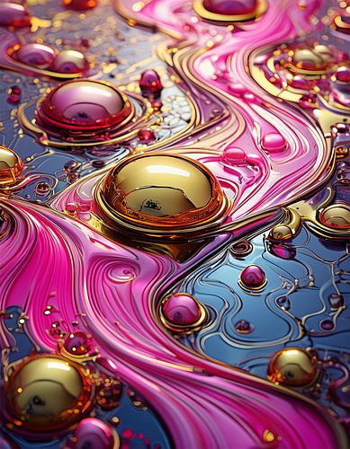 Goud en roze met patroon