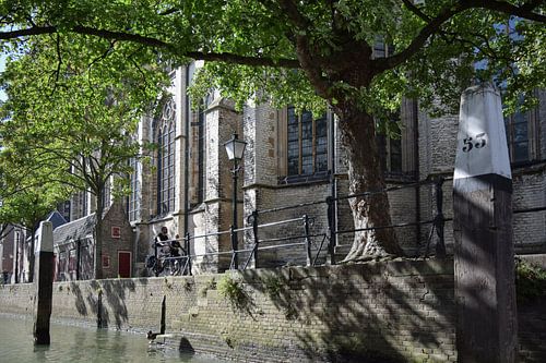 Uitzicht vanaf het water in Dordrecht
