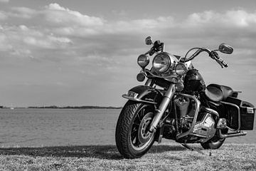 Harley Davidson in Schwarz und Weiß