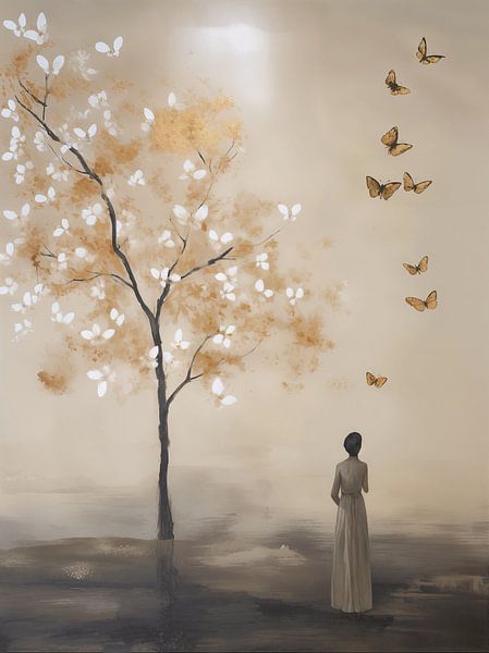 Japandi, Sunrise at Butterfly Tree by Caroline Guerain