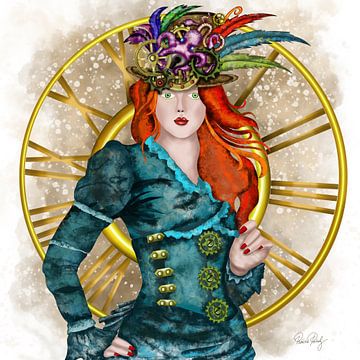 Steampunk - Victoriaanse Dame met hoed van Patricia Piotrak