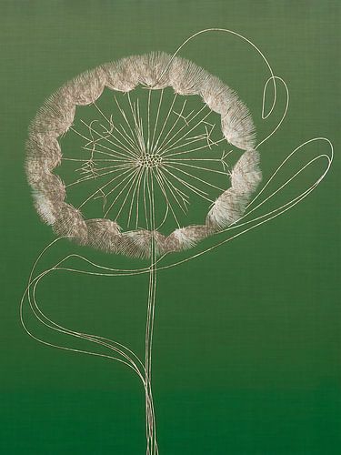 Dessin au trait abstrait et minimaliste Pissenlit