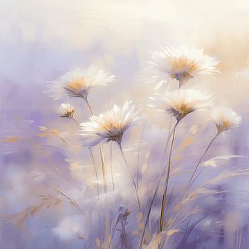 Peinture de la douceur : Fleurs dans une douce étreinte sur Karina Brouwer