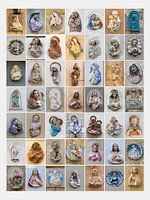 collage madonna maria beeldjes