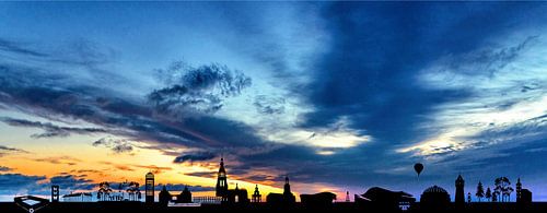 Breda skyline at sunset